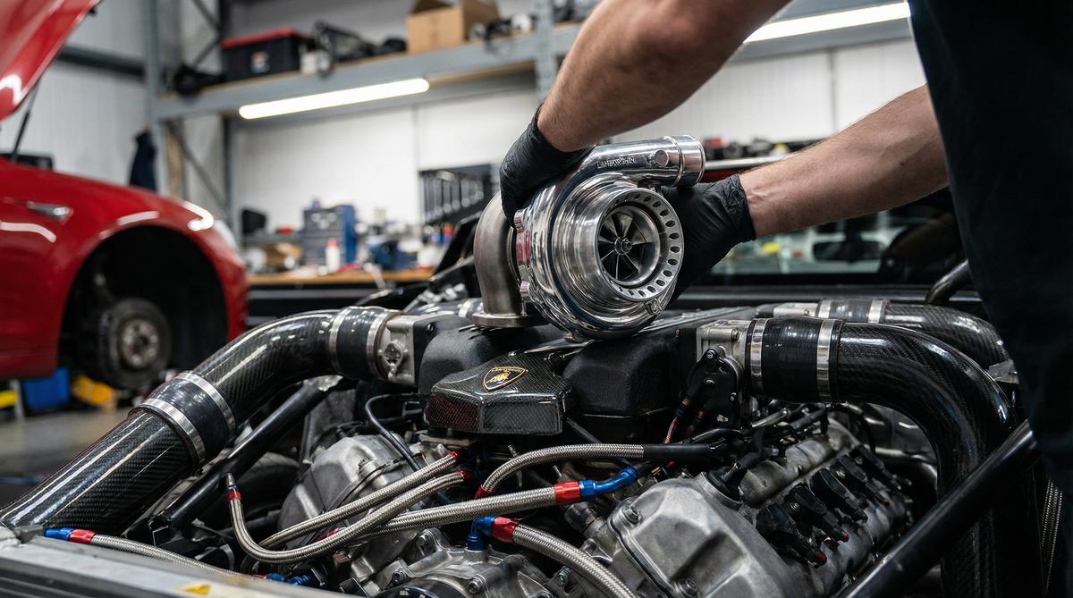 同人动漫汽车改装视频-V12引擎涡轮增压改装