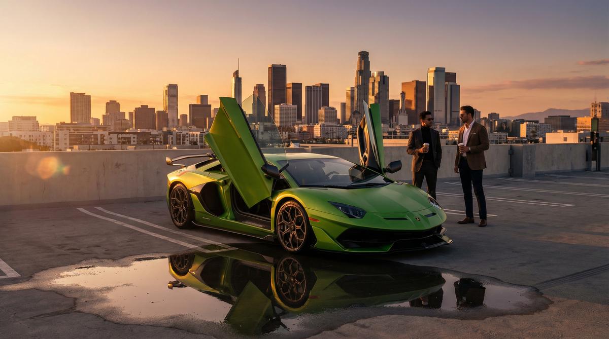 同人动漫汽车改装视频-城市天台超跑改装展示